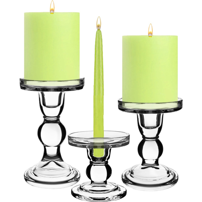 Clear Glass Modern Candle Holder Suitable for Wedding Parties Home Decor Candle