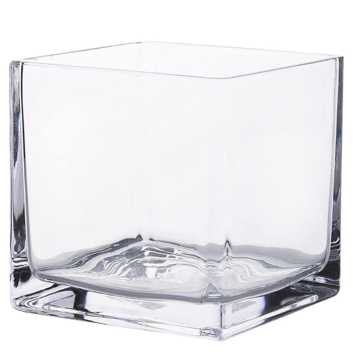6 inches glass cube vases