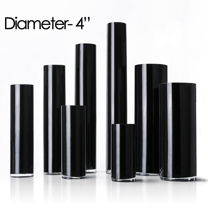 black glass cylinder vases
