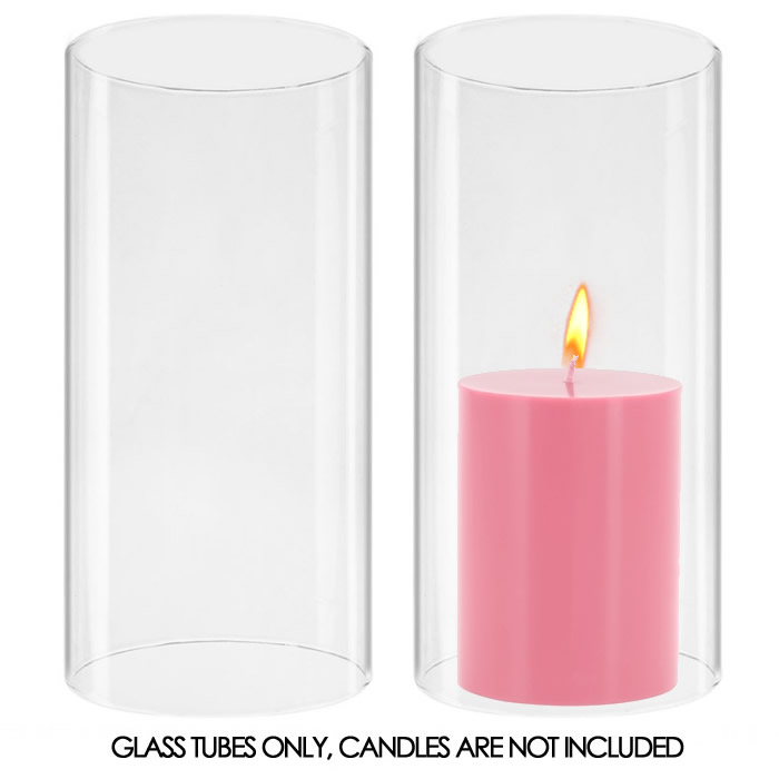 Glass Hurricane Candle Lamp Shade Chimney Tube 6" x 3"