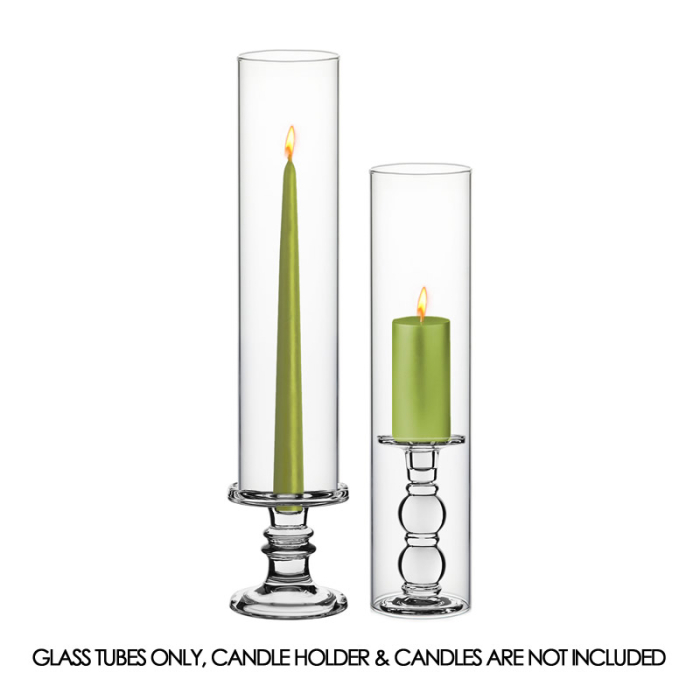 Open-Ended Glass Hurricane Candle Lamp Shade Chimney Tube 18" x 4" Clear
