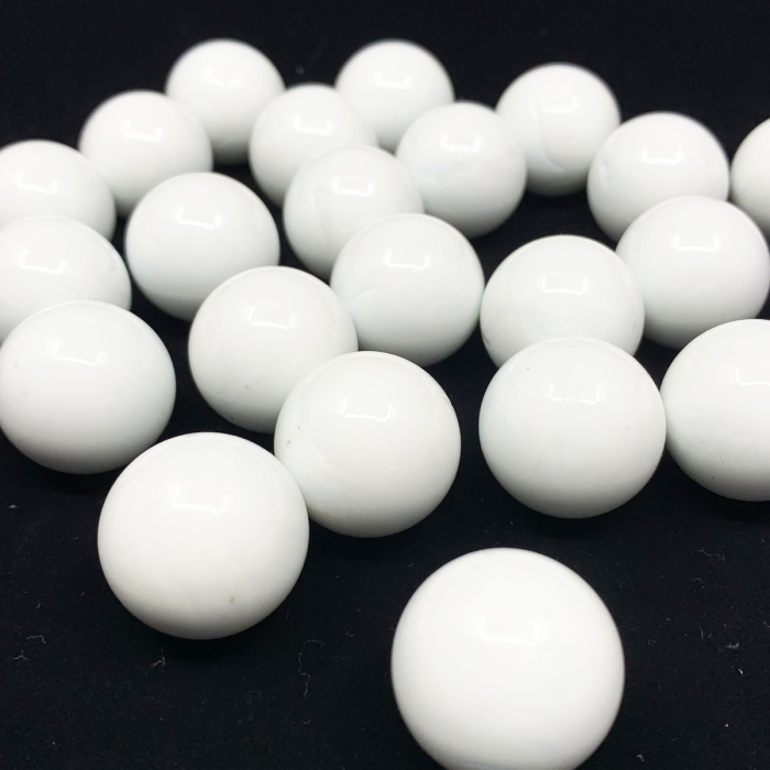 large glass white round marble