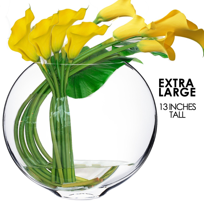 glass moonshape oval vase