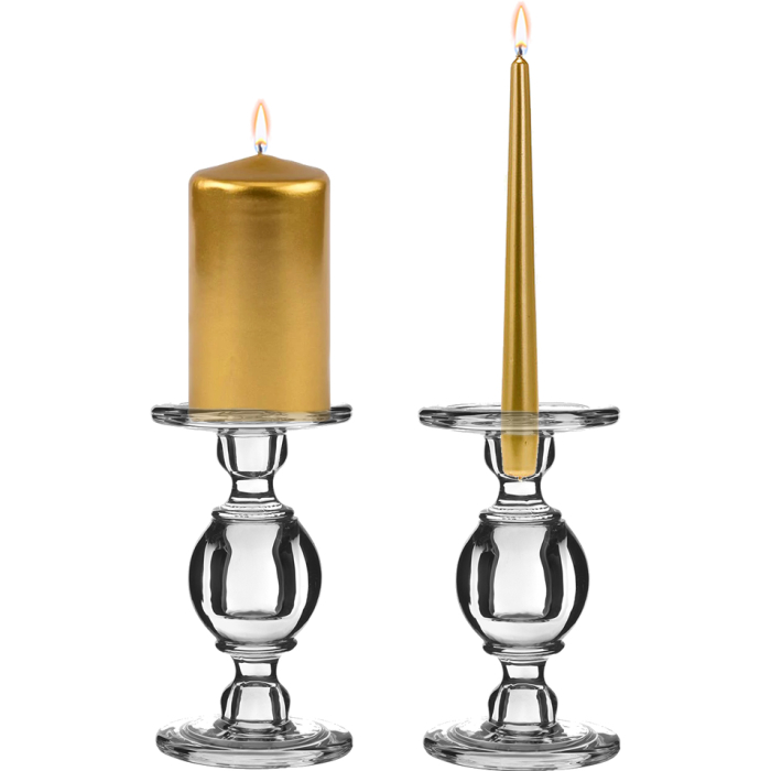 Classic Glass Candlestick Holder Baluster style