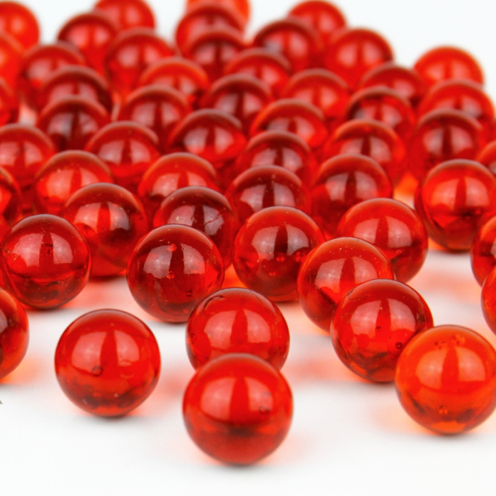 Red Vase Filler Glass Round Marbles 0.5"- 0.6"