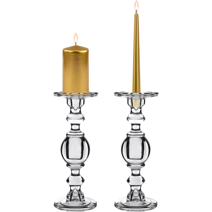 Classic Glass Candlestick Holder Baluster style
