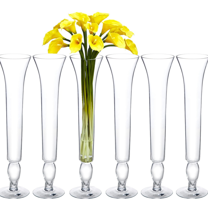 Glass Trumpet Centerpiece Vase 20" x 4.5" Clear 