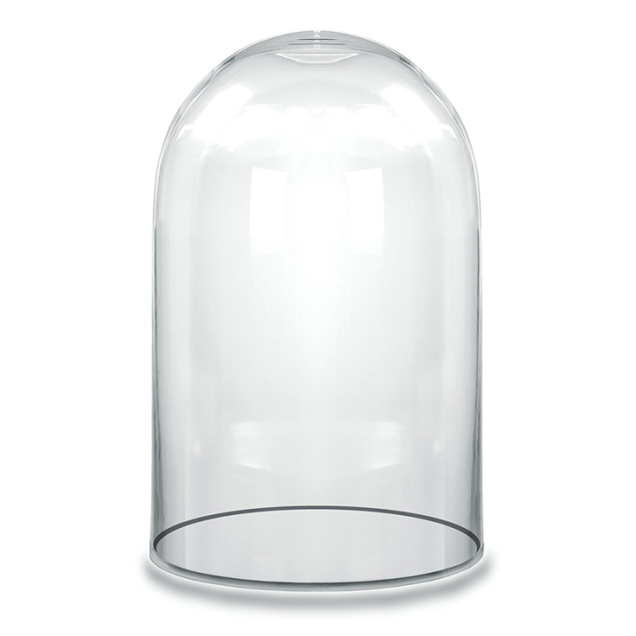 Glass Dome Cloche Decorative Plant Terrarium Bell Jars H-15" x W-10" Clear (Wholesale Pack of 2)