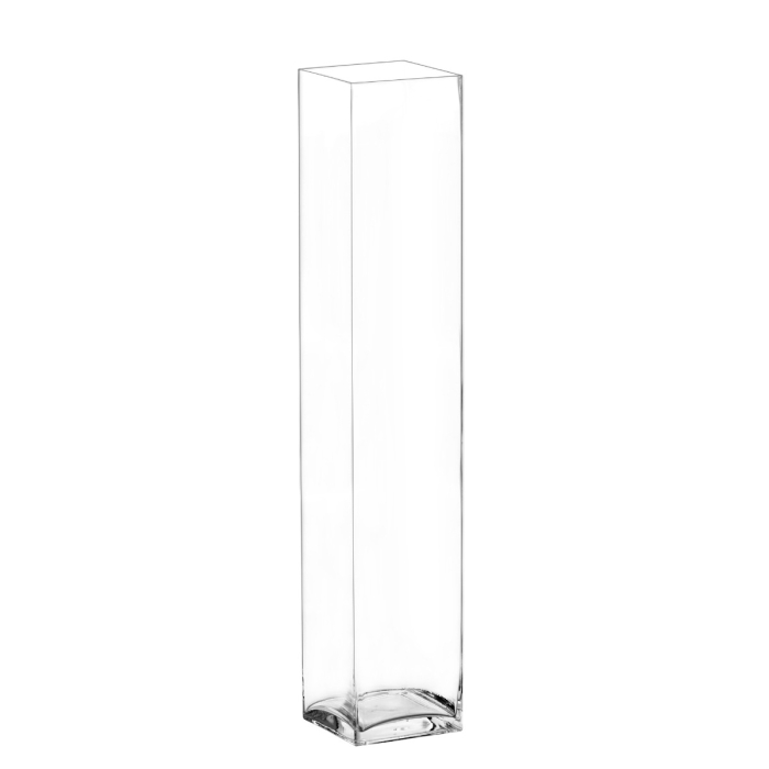 Square Glass Vase Floral Wedding Centerpiece 18" x 3.13" x 3.13" Clear