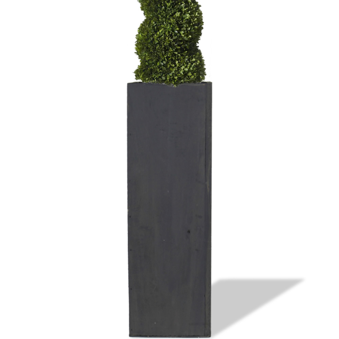 Garden Wood Square Box H-15" Planter with Zinc Metal Liner Vase
