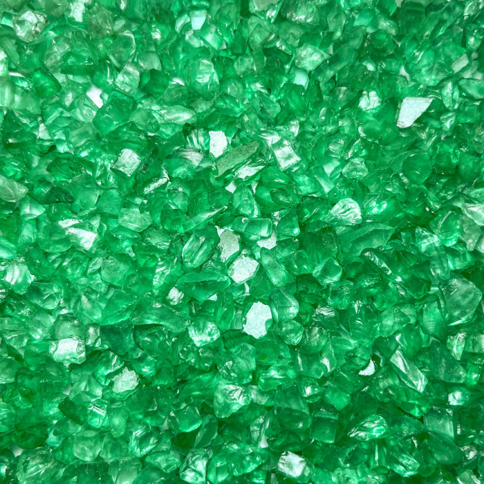 Green Crushed Glass Gravel Vase Filler, Approx. 42 Cups/LB (Wholesale 28 LBS/Case)