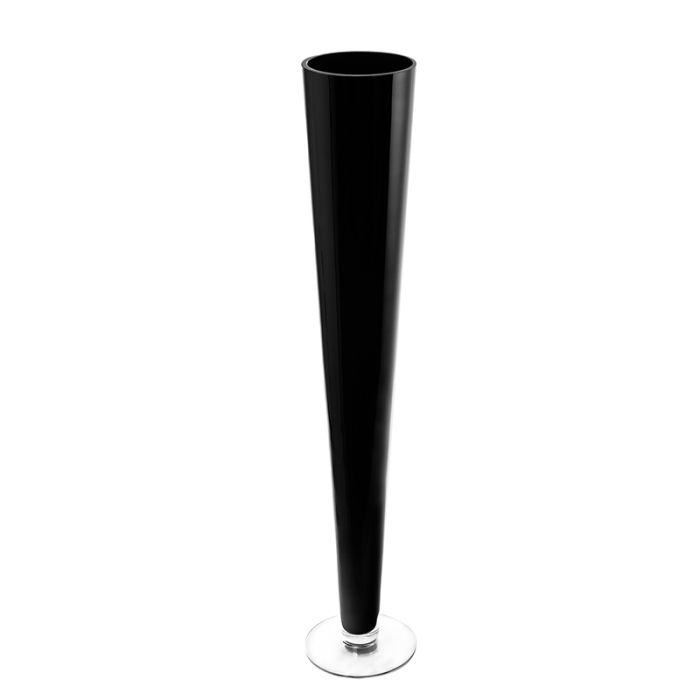 Glass Trumpet Vase Floral Centerpieces H-28" x D-4.5" Black