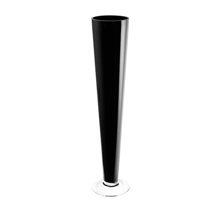 Glass Trumpet Vase Floral Centerpieces H-24" x D-4.5" Black