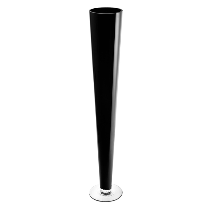 black 32" glass trumpet vase pilsner centerpiece