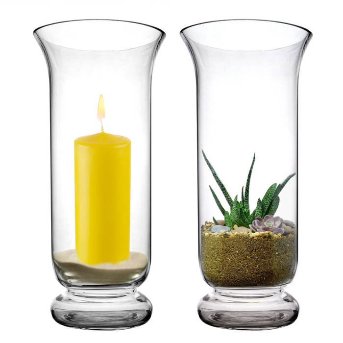 Hurricane Glass Candle Holder Vases 16" Clear