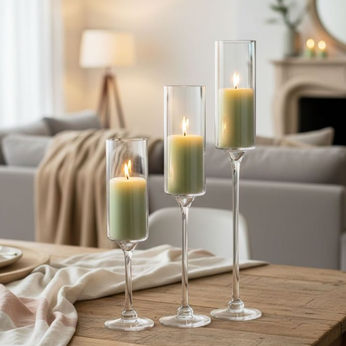 Glass hurricanes Candle Holder