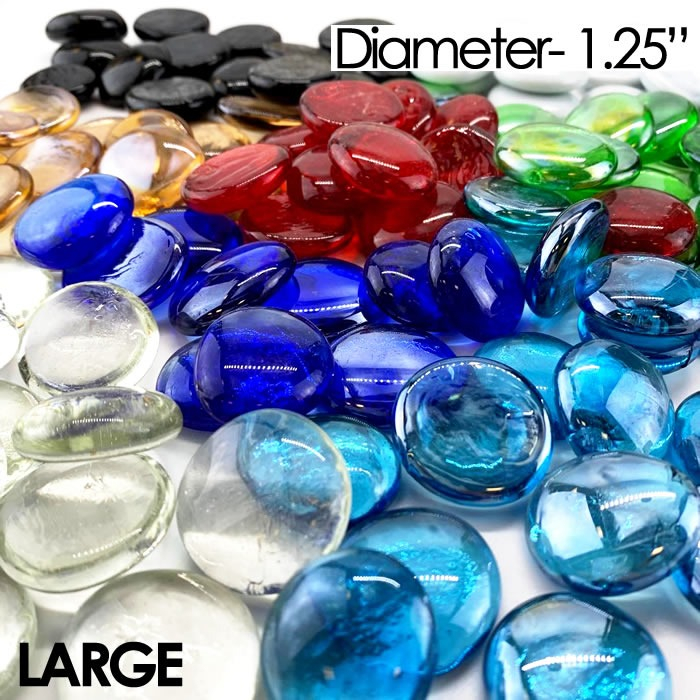 large glass flat marbles vase fillers
