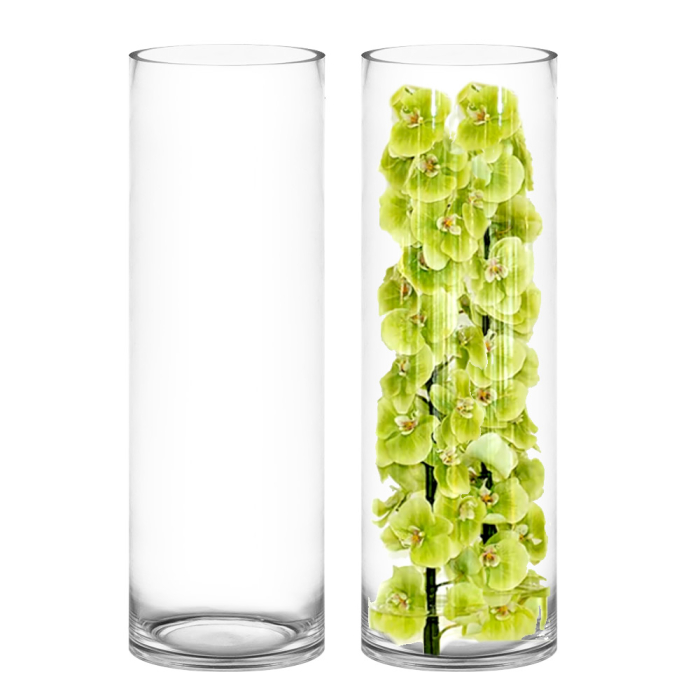 Glass Cylinder Vase H-30" x D-10" Clear