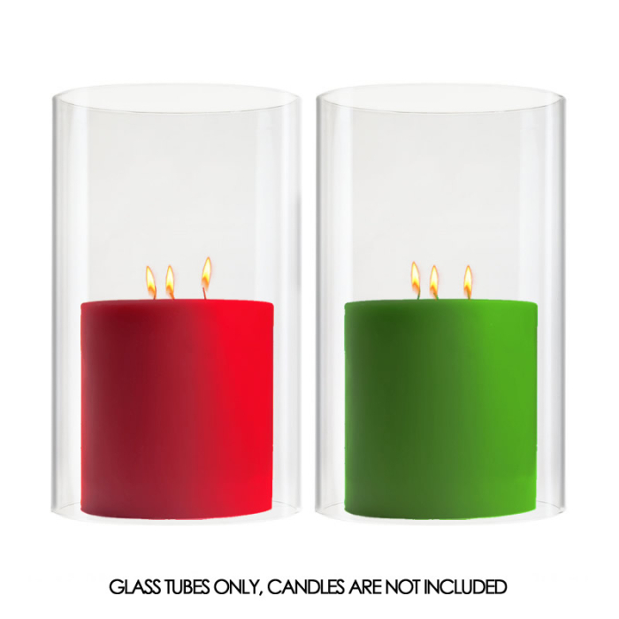 Open-Ended Glass Hurricane Candle Shade Chimney Tube 10" x 6"