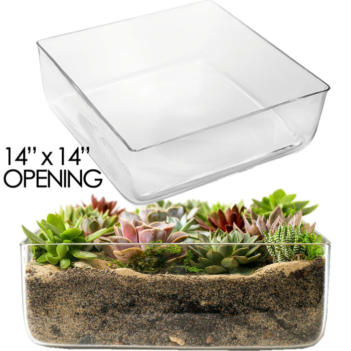 large glass square block vases