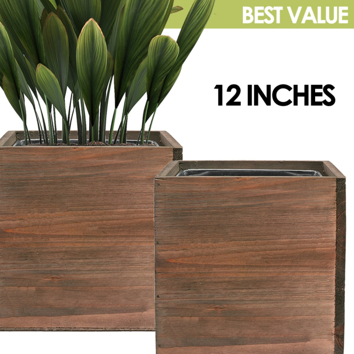 10 inches wood planter box