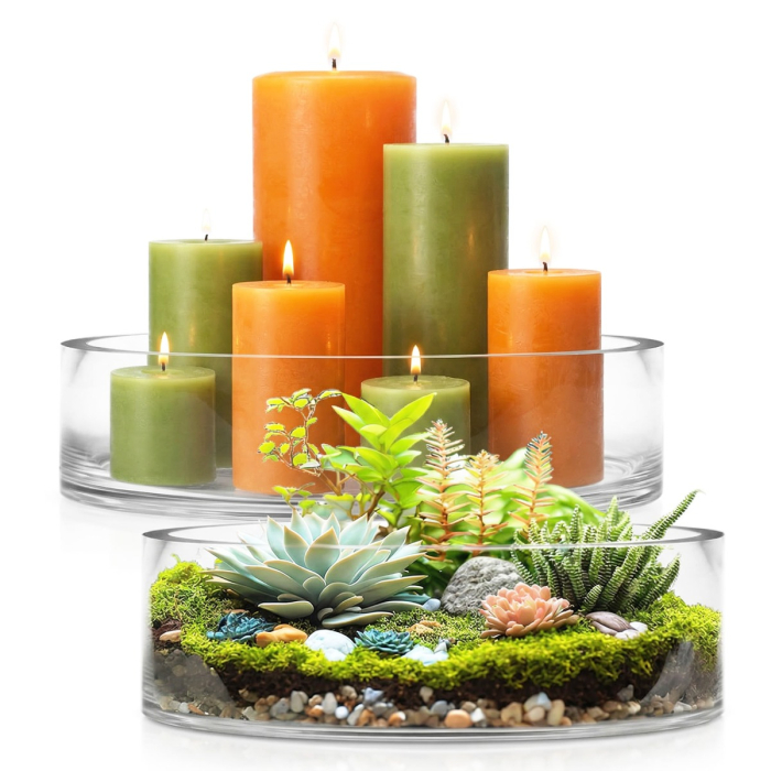 large opening 14-inch and 16-inch glass cylinder vases