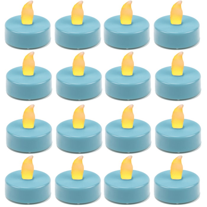 blue led tea light candle