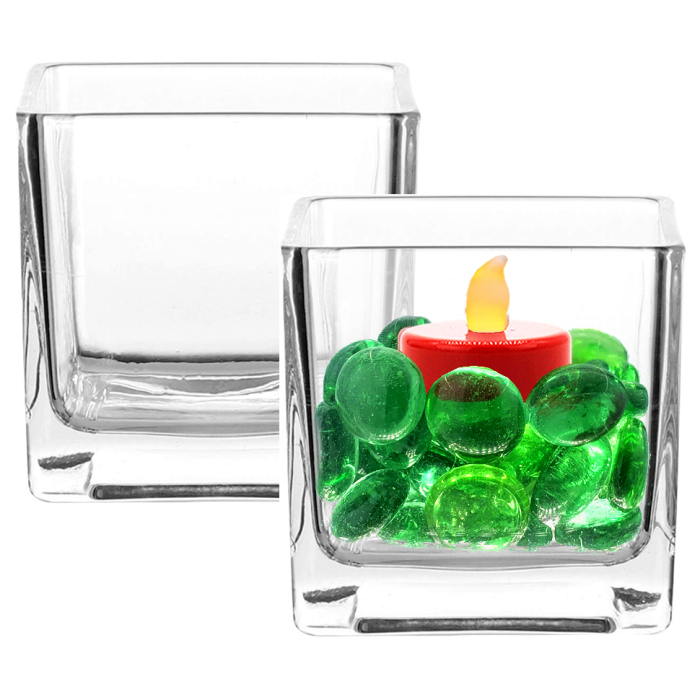 3 inches glass cube vase