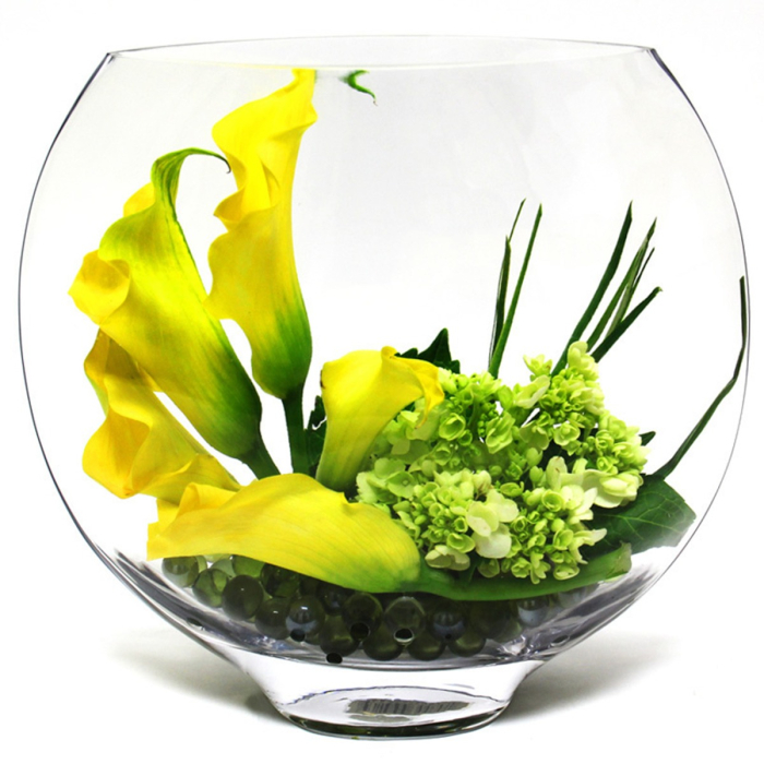 glass moonshape oval vase