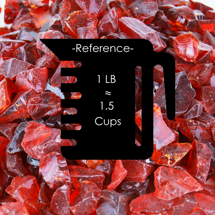 red fire pit glass