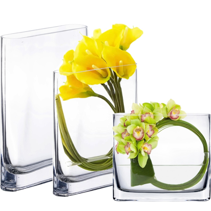 glass rectangle vases for christmas