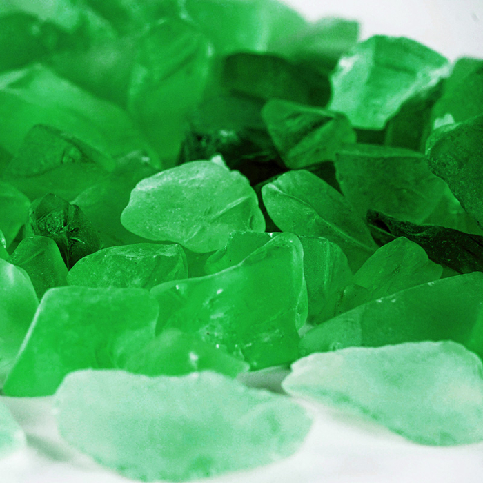 frosted green large sea glass