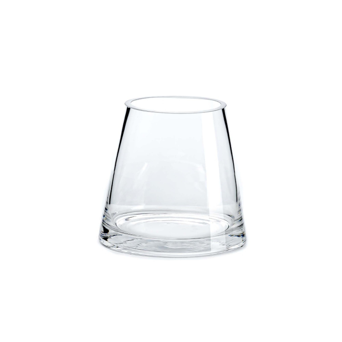 Tapered down glass cylinder vase