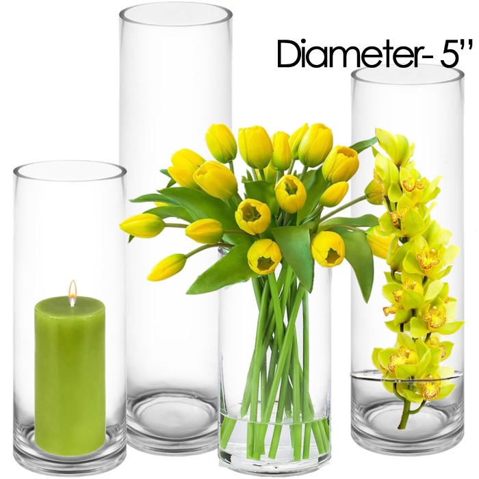 5 inches glass cylinder vases