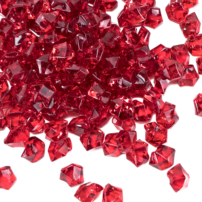RED ACRYLIC ROCK VASE FILLERS