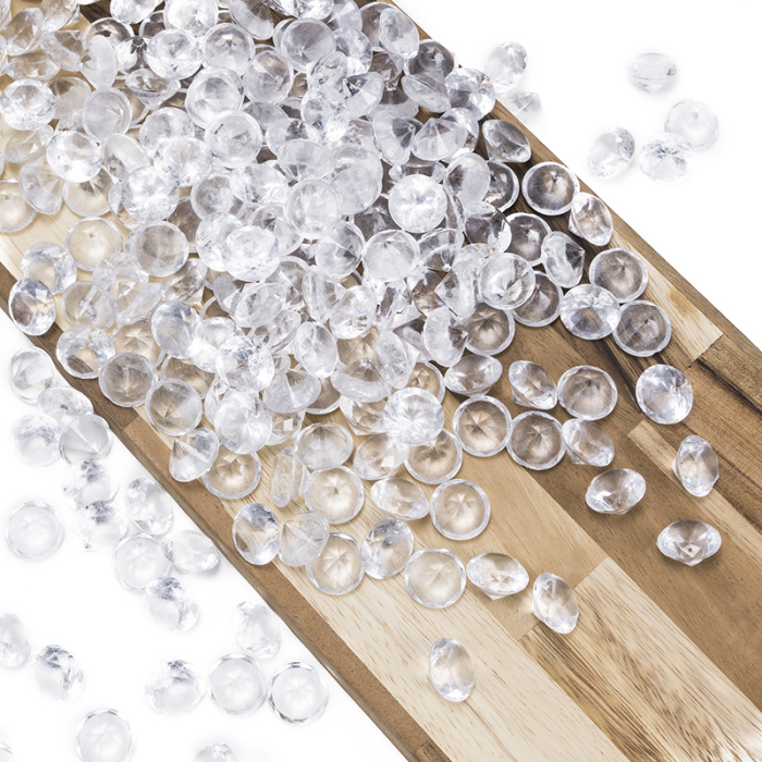 Clear Acrylic Diamonds Vase Filler,  0.75" (Wholesale 24 LBS/Case)