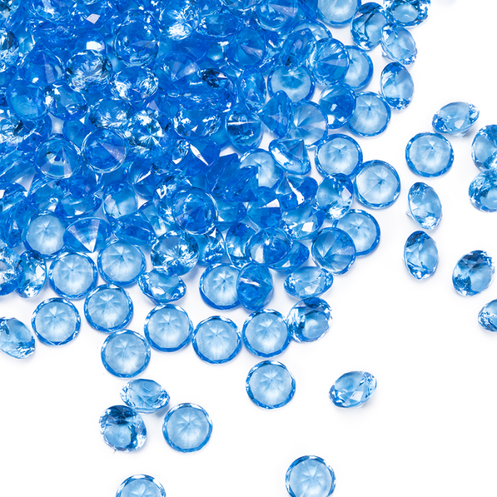 blue Acrylic Diamonds Vase Filler,  0.75" (Wholesale 24 LBS/Case)