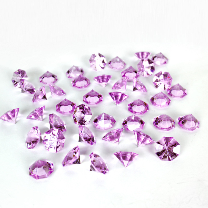 Violet Acrylic Diamonds Vase Filler,  1.4" (Wholesale 24 LBS/Case)