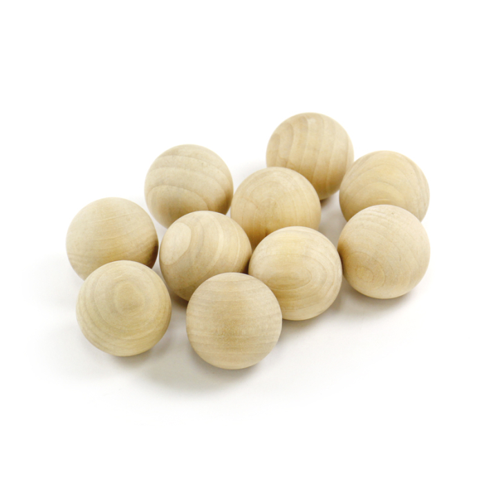 1.5" Natural Unfinished Round Hard Wood Craft Balls 