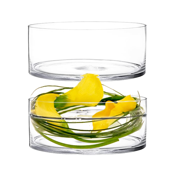 Glass Cylinder Vase H-4" x D-10" Clear (Wholesale Pack of 4)