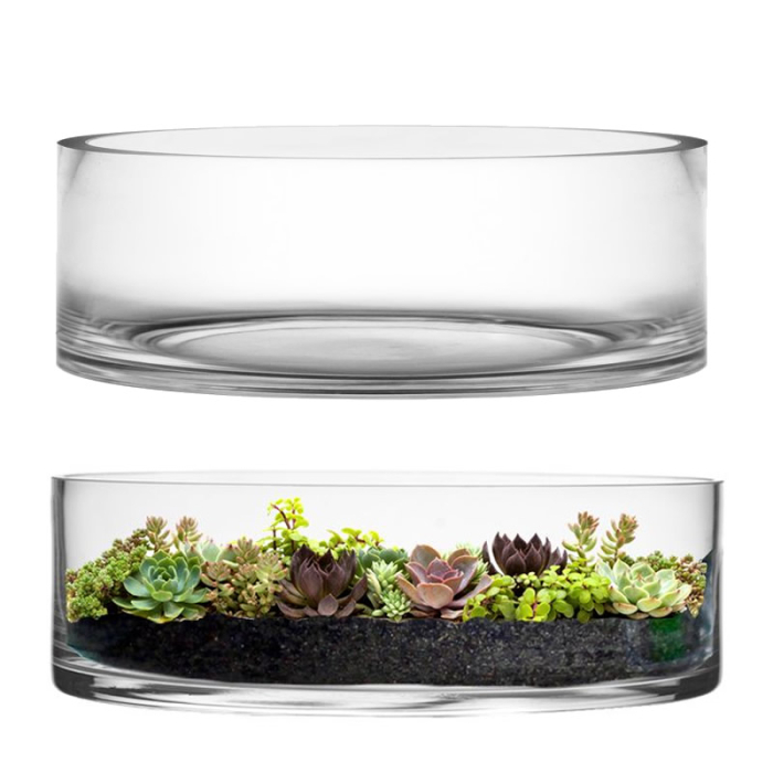 Glass Cylinder Vase H-4" x D-12" Clear (Wholesale Pack of 4)