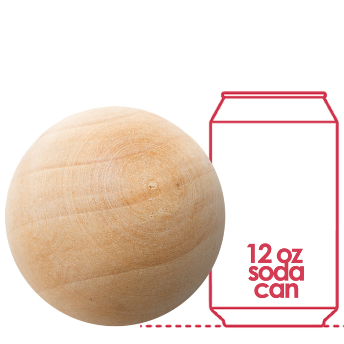 4.5" Natural Unfinished Round Hard Wood Craft Balls