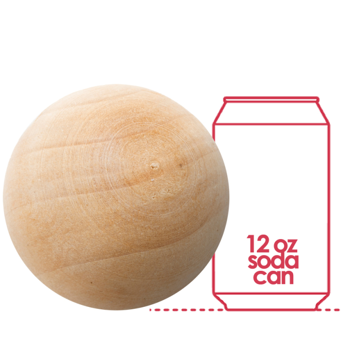 5" Natural Unfinished Round Hard Wood Craft Balls