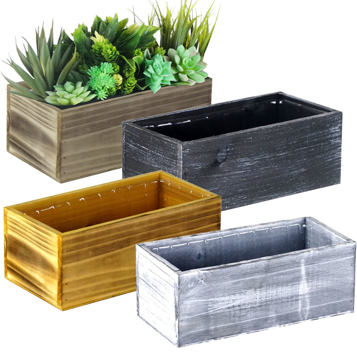 rectangle wood planter box