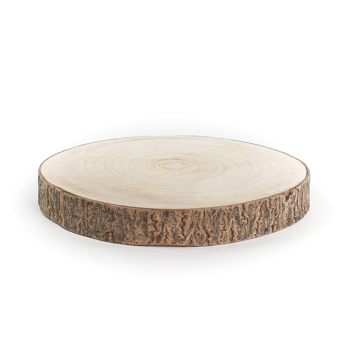 wooden rustic slice with bark