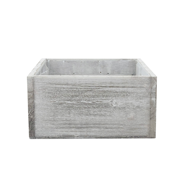 white wood planter box