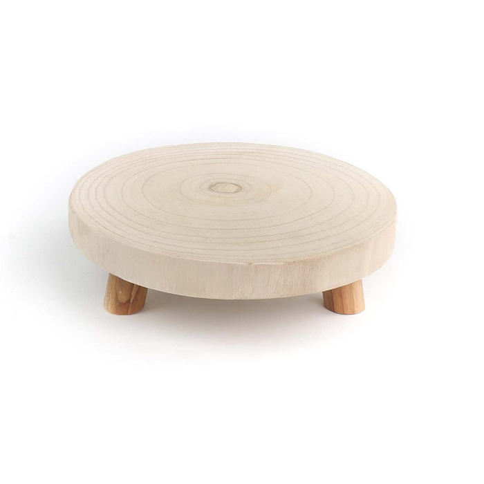 11'' Natural Wood Slice Stand, Wood Riser Wholesale (12 Pcs/Case)