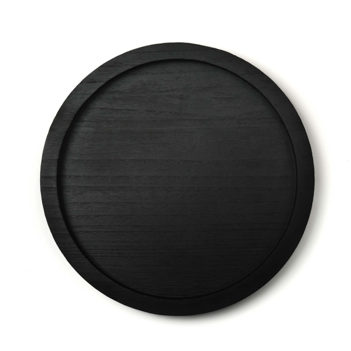 Round Wood Tray for Candles & Decoration – 13-Inch Black DIY Display Tray, Pack of 10