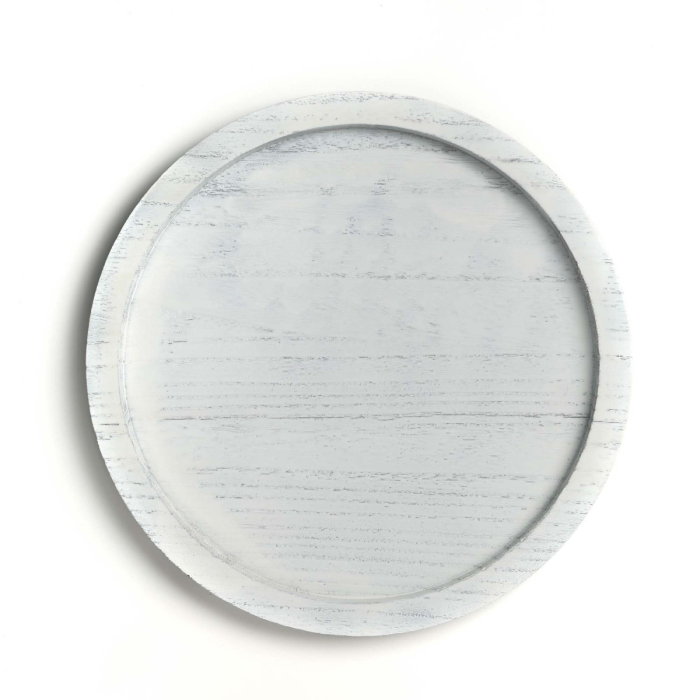 Round Wood Tray for Candles & Decoration – 13-Inch White DIY Display Tray, Pack of 10