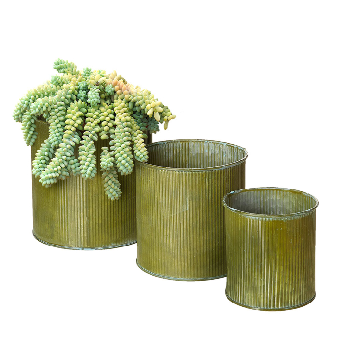 rustic farmhouse corrugated planters